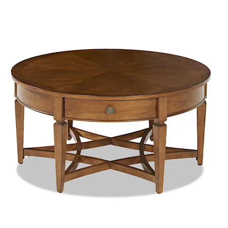 Round Cocktail Table with 1 Drawer